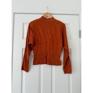 Vintage 90s Fashion Force Orange Cotton
Turtleneck Top Medium